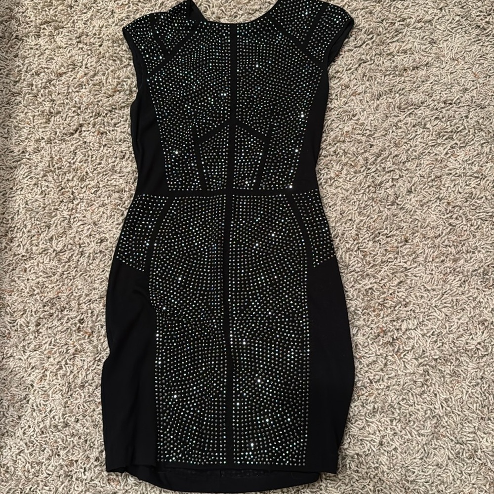 Black Rebecca Taylor sparkly silver dresss